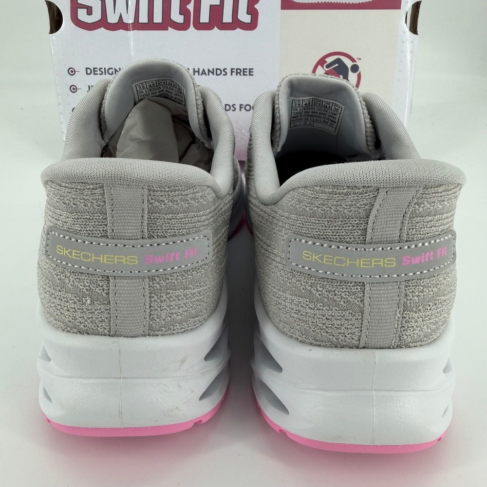 Skechers Hands Free Slip-ins Swift Fit Gray Pink Sneakers 179350S Womens 7.5 - Picture 7 of 9